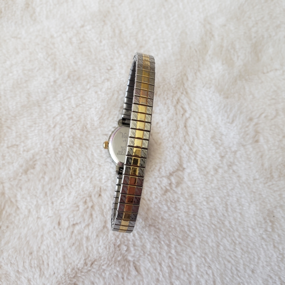 Vanity Fair Diamond Two Tone Quartz Analog Women's Watch Sz. 6" New Battery - Picture 10 of 12